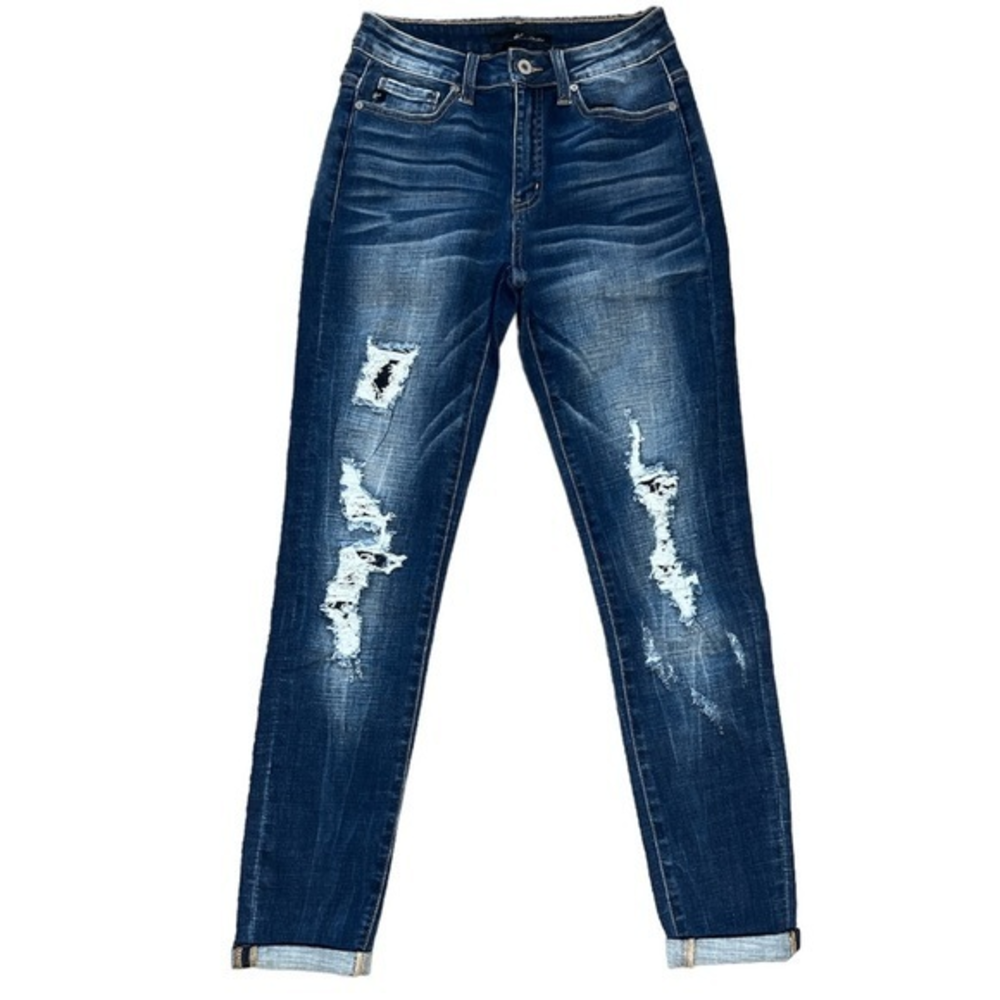 KanCan Women's Stretchy Distressed Skinny Ankle Jeans Size 26‎
